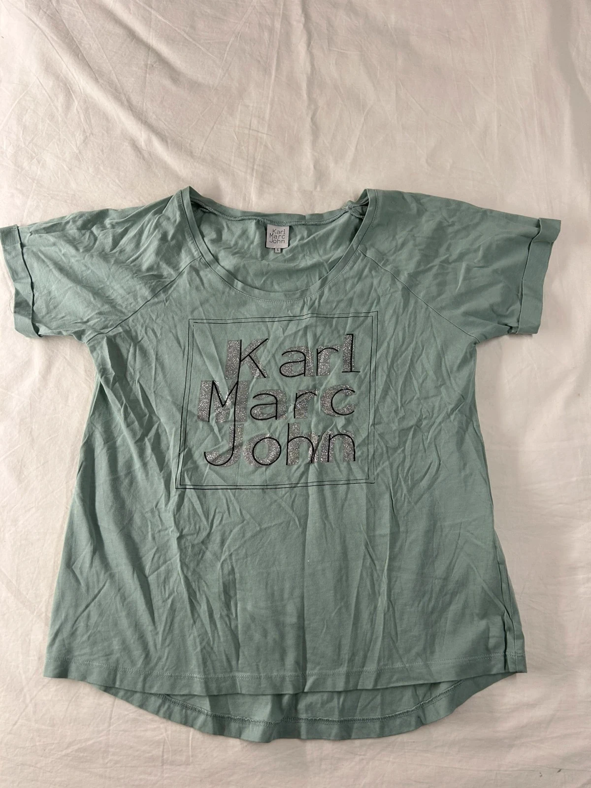 T-shirt vert imprimé Karl marc john style Y2K taille s